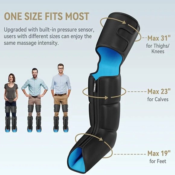 FT-076A Black 3 Mode Intensities Air Compression Leg Massager With Heat - Picture 3 of 6